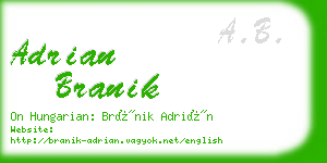 adrian branik business card